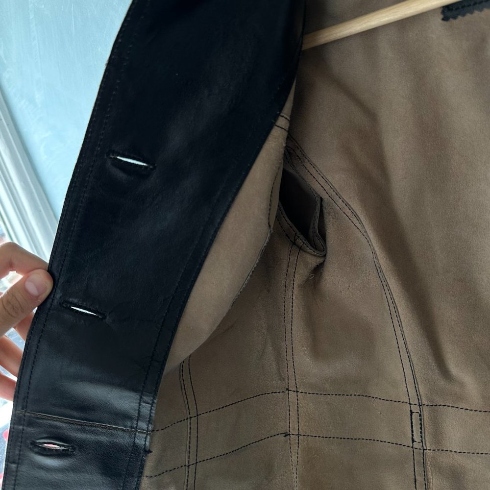 Armani Jeans Leather Jacket - Picture 5 of 6